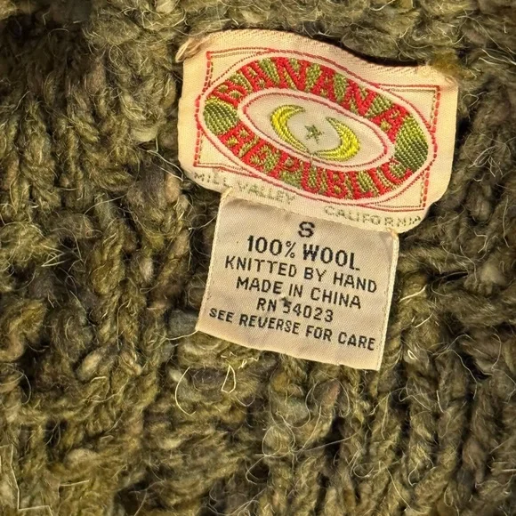 VINTAGE SWEATER VEST BANANA REPUBLIC WOOL CHUNKY - Picture 5 of 9